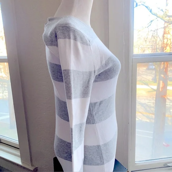 Banana Republic Rugby stripe crew neck Pima cotton/Cashmere Sweater SP - Picture 10 of 11